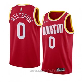 Camiseta Houston Rockets Russell Westbrook #0 Hardwood Classics 2019-20 Rojo