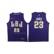 Camiseta LBJ Los Angeles Lakers Lebron James #23 Violeta