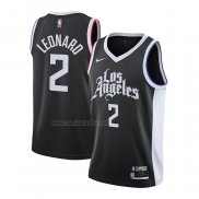 Camiseta Los Angeles Clippers Kawhi Leonard #2 Ciudad 2020-21 Negro