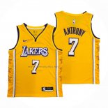 Camiseta Los Angeles Lakers Carmelo Anthony #7 Ciudad 2019-20 Amarillo