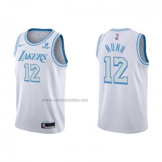 Camiseta Los Angeles Lakers Kendrick Nunn #12 Ciudad 2021-22 Blanco