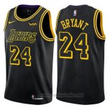 Camiseta Los Angeles Lakers Kobe Bryant #24 Ciudad 2017-18 Negro