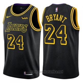 Camiseta Los Angeles Lakers Kobe Bryant #24 Ciudad 2017-18 Negro