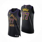 Camiseta Los Angeles Lakers Luka Doncic NO 77 Ciudad Authentic 2025-26 Negro