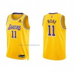 Camiseta Los Angeles Lakers Malik Monk #11 75th Anniversary 2021-22 Amarillo