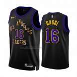 Camiseta Los Angeles Lakers Pau Gasol #16 Ciudad 2023-24 Negro