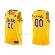 Camiseta Los Angeles Lakers Personalizada Anniversary 2021-22 Amarillo