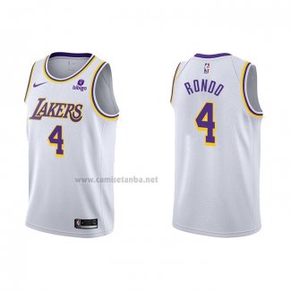 Camiseta Los Angeles Lakers Rajon Rondo #4 Association 2021-22 Blanco