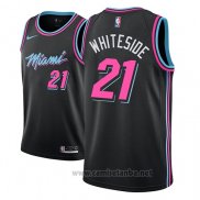Camiseta Miami Heat Hassan Whiteside #21 Ciudad 2018-19 Negro