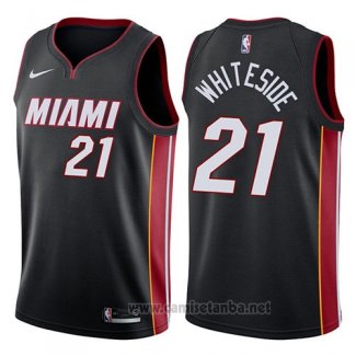 Camiseta Miami Heat Hassan Whiteside #21 Icon 2018 Negro