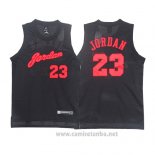 Camiseta Michael Jordan #23 Negro Rojo