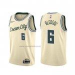 Camiseta Milwaukee Bucks Eric Bledsoe #6 Ciudad 2019-20 Crema