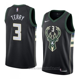 Camiseta Milwaukee Bucks Jason Terry #3 Statement 2018 Negro