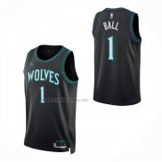 Camiseta Minnesota Timberwolves Lamelo Ball NO 1 Statement 2026-27 Negro