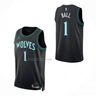 Camiseta Minnesota Timberwolves Lamelo Ball NO 1 Statement 2026-27 Negro