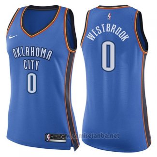 Camiseta Mujer Oklahoma City Thunder Russell Westbrook #0 Icon 2017-18 Azul