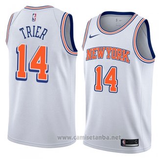 Camiseta New York Knicks Allonzo Trier #14 Statement 2018 Blanco