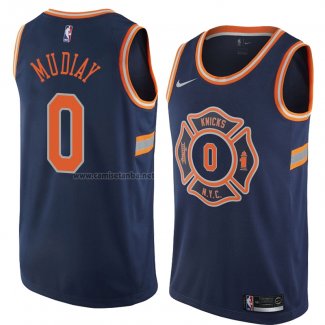 Camiseta New York Knicks Emmanuel Mudiay #0 Ciudad 2018 Azul