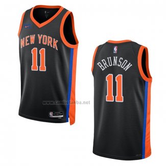 Camiseta New York Knicks Jalen Brunson #11 Ciudad 2022-23 Negro