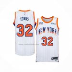 Camiseta New York Knicks Karl-Anthony Towns #32 Ciudad 2024-25 Blanco