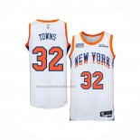 Camiseta New York Knicks Karl-Anthony Towns #32 Ciudad 2024-25 Blanco
