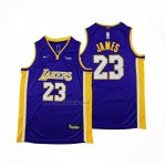 Camiseta Nino Los Angeles Lakers LeBron James NO 23 Statement Violeta2