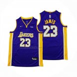 Camiseta Nino Los Angeles Lakers LeBron James NO 23 Statement Violeta2