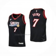 Camiseta Nino Philadelphia 76ers Jaylen Brown NO 7 Classic 2025-26 Negro