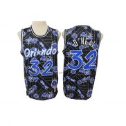 Camiseta Orlando Magic Shaquille O'Neal #32 Hardwood Classics Tear Up Pack Negro