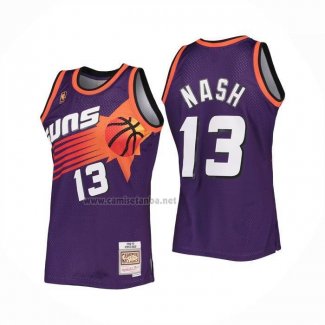 Camiseta Phoenix Suns Steve Nash NO 13 Mitchell & Ness 1996-97 Violeta