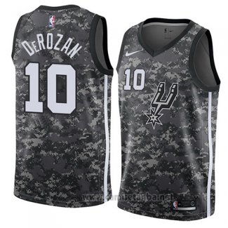 Camiseta San Antonio Spurs Demar DeRozan #10 Ciudad 2018-19 Gris