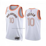 Camiseta San Antonio Spurs Jeremy Sochan #10 Ciudad 2023-24 Blanco