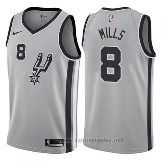 Camiseta San Antonio Spurs Patty Mills #8 Statement 2017-18 Gris