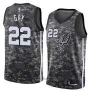 Camiseta San Antonio Spurs Rudy Gay #22 Ciudad 2018 Gris