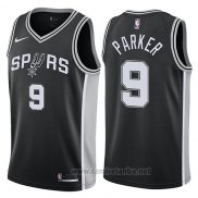 Camiseta San Antonio Spurs Tony Parker #9 Icon 2017-18 Negro