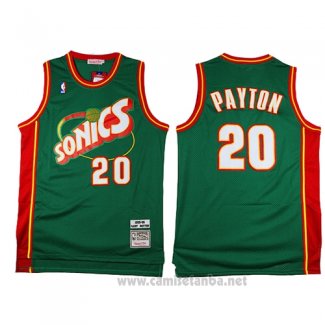 Camiseta Seattle SuperSonics Gary Payton #20 Historic Retro Verde2