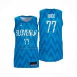 Camiseta Slovenia Luka Doncic #77 Segunda Azul