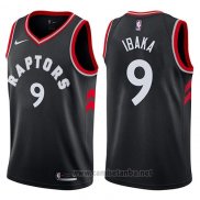 Camiseta Toronto Raptors Serge Ibaka #9 Statement 2017-18 Negro