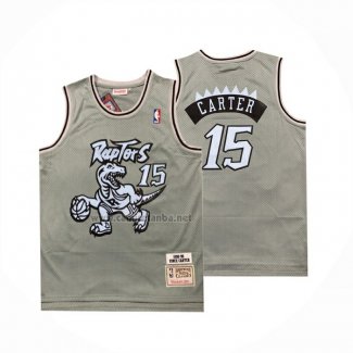 Camiseta Toronto Raptors Vince Carter NO 15 Mitchell & Ness 1998-99 Gris
