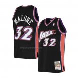 Camiseta Utah Jazz Karl Malone #32 Hardwood Classics 1998-99 Negro