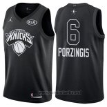 Camiseta All Star 2018 New York Knicks Kristaps Porzingis #6 Negro