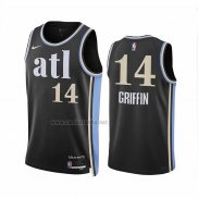 Camiseta Atlanta Hawks Aj Griffin #14 Ciudad 2023-24 Negro