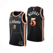 Camiseta Atlanta Hawks Dejounte Murray #5 Ciudad 2022-23 Negro