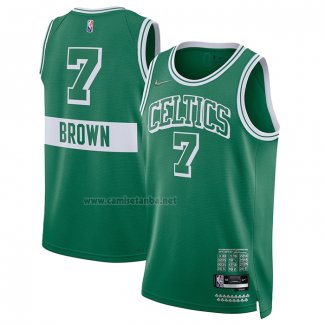 Camiseta Boston Celtics Jaylen Brown #7 Ciudad 2021-22 Verde