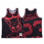 Camiseta Chicago Bulls Michael Jordan #23 Mitchell & Ness Big Face Negro