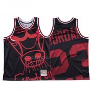 Camiseta Chicago Bulls Michael Jordan #23 Mitchell & Ness Big Face Negro