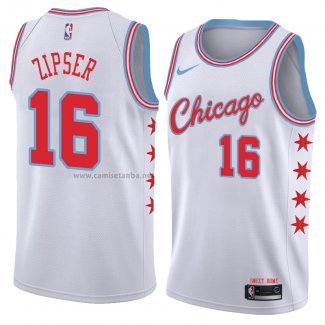 Camiseta Chicago Bulls Paul Zipser #16 Ciudad 2018 Blanco