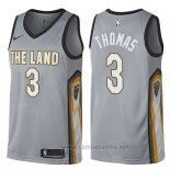 Camiseta Cleveland Cavaliers Isaiah Thomas #3 Ciudad Gris