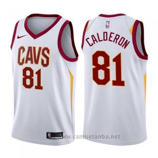 Camiseta Cleveland Cavaliers Jose Calderon #81 Association 2017-18 Blanco