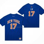 Camiseta Corta Manga New York Knicks Jeremy Lin NO 17 Azul